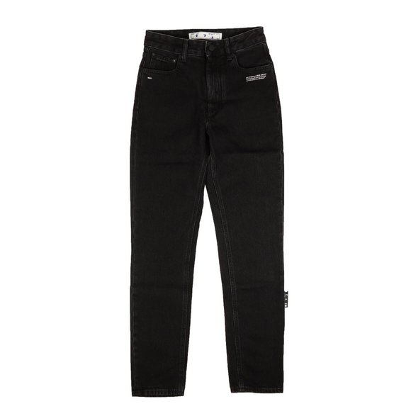 OFF-WHITE C/O VIRGIL ABLOH Black Straight Leg Denim Jeans Size 27 $735